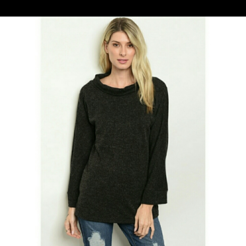 Adora Draped Neckline Pullover Lounge Inspired Casual Everyday Basics Sweater